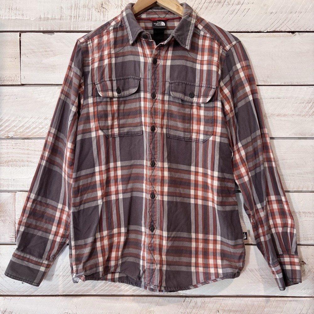 The North Face‎ Flannel Button Up Long Sleeve Shirt Men's Sz Small